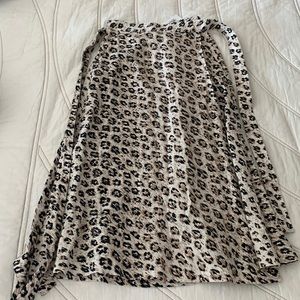 Joie Colleen A-line linen wrap midi skirt